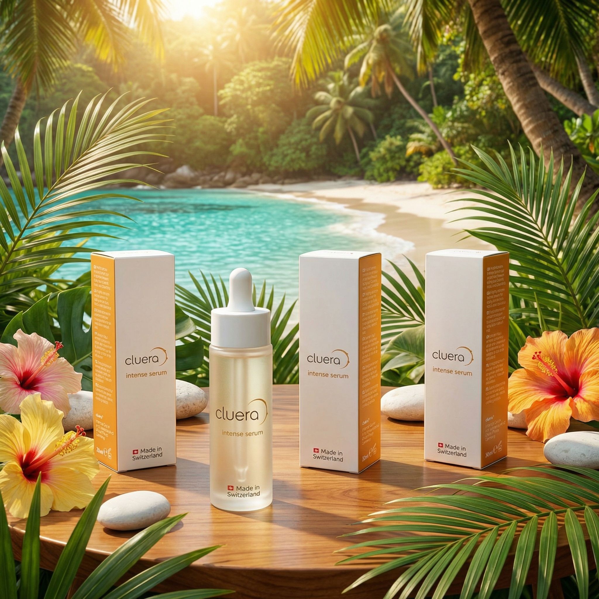 CLUERA Intense Serum — tropical setting